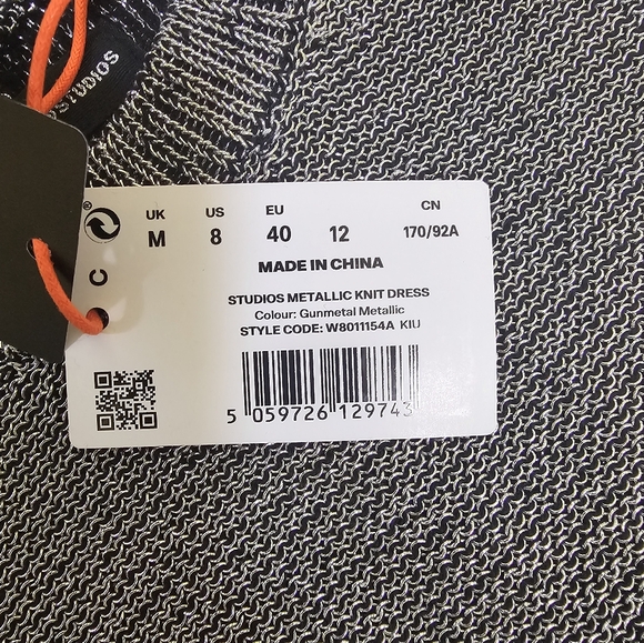 New Superdry Metallic Knit Mini Dress in GUNMETAL METALLIC - Picture 6 of 15